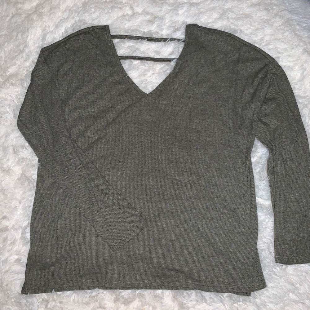 Army Green Long Sleeve Top